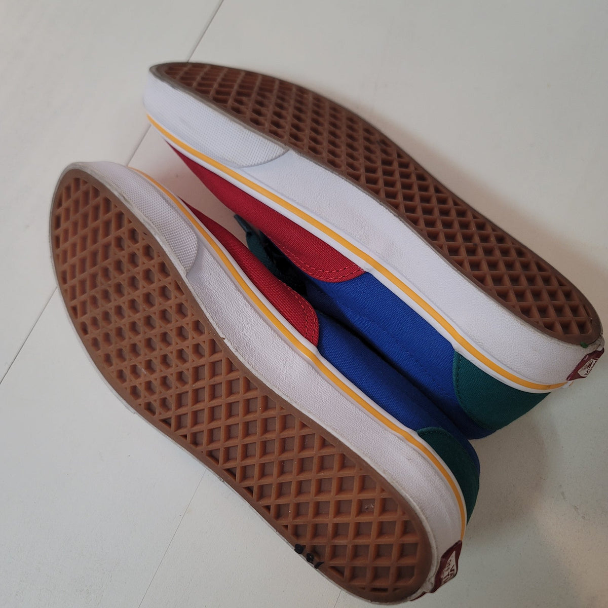 Vans NEW Unisex Kids Color Block Red Blue Yellow Green Shoes Size US 5.5 EUR 37