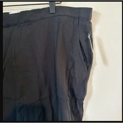 Abound New Black Pull-On Pants lightweight Career medium pockets elastic waist