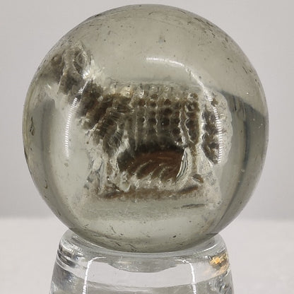 Antique German Sulfide Glass Marble Figural Lamb Animal Shooter 1 1/8" #ABBY2R