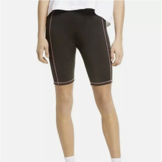 BP Contrast Stitch Bike Shorts Black Neon Pink NWT 5153 Travel Gym Workout XS