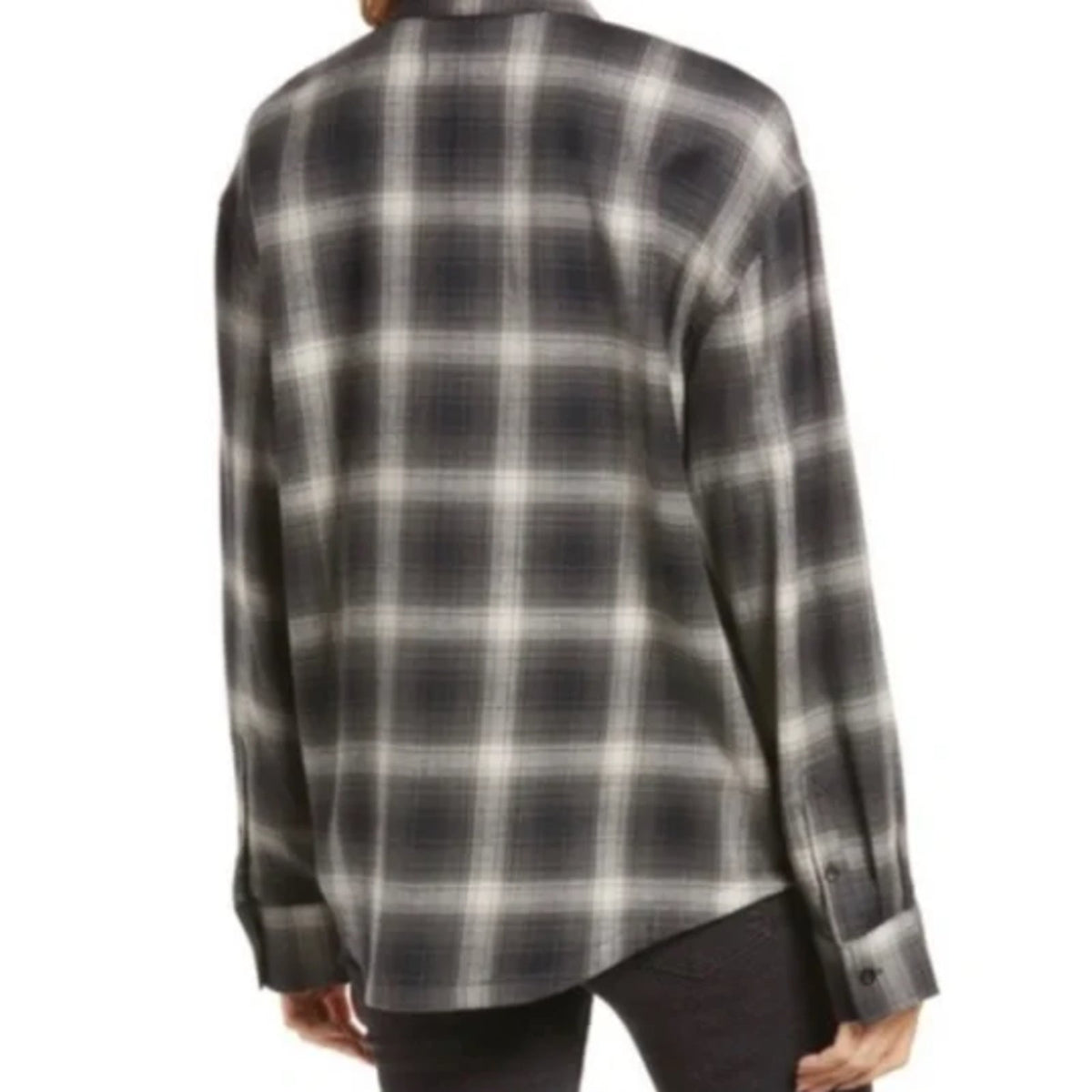 Caslon Womens Cozy Print Long Sleeve Top in Light Grey Camo Print Large MSRP $49