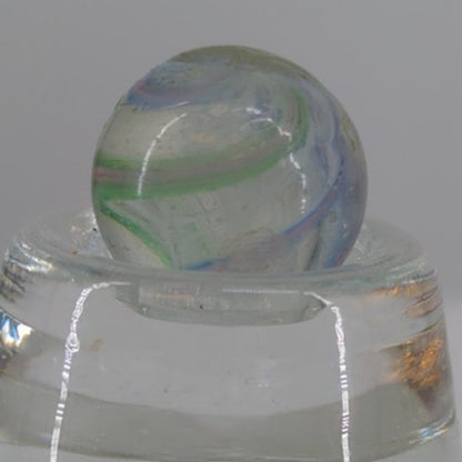 Antique German Peewee Latticinio Core Swirl Glass Marble 7/16" Toy Gem #BOXA4