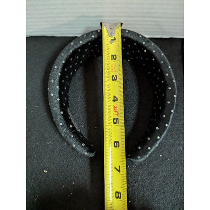 Set of 2 headband soft velvet hair accessories womens black knot polka dot