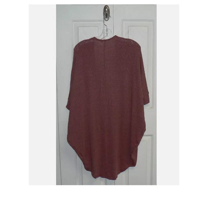 Abound Boho Open Front Cardigan Sweater Short Sleeve Cocoon Brown spice Small