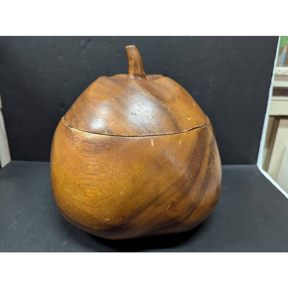 Vintage Wood 7 pc. Apple Pumpkin MCM Serving Set 1 Centerpiece with 5 bowls