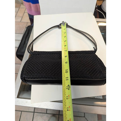 Vintage The Sak Black Woven Shoulder Bag Retro Y2K Minimalist Knit Purse Handbag