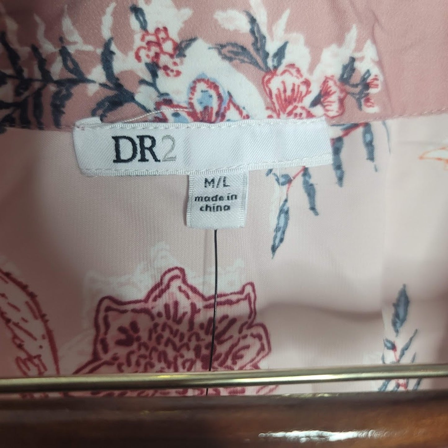 DR2 Rainn PINK Floral Kimono Medium / Large NEW Open Front Knee Length