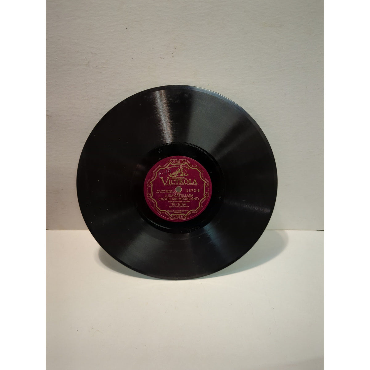 Vintage 78 Record LP Album Disc Shellac Vinyl Tito Schipa 1372 Renowne ...