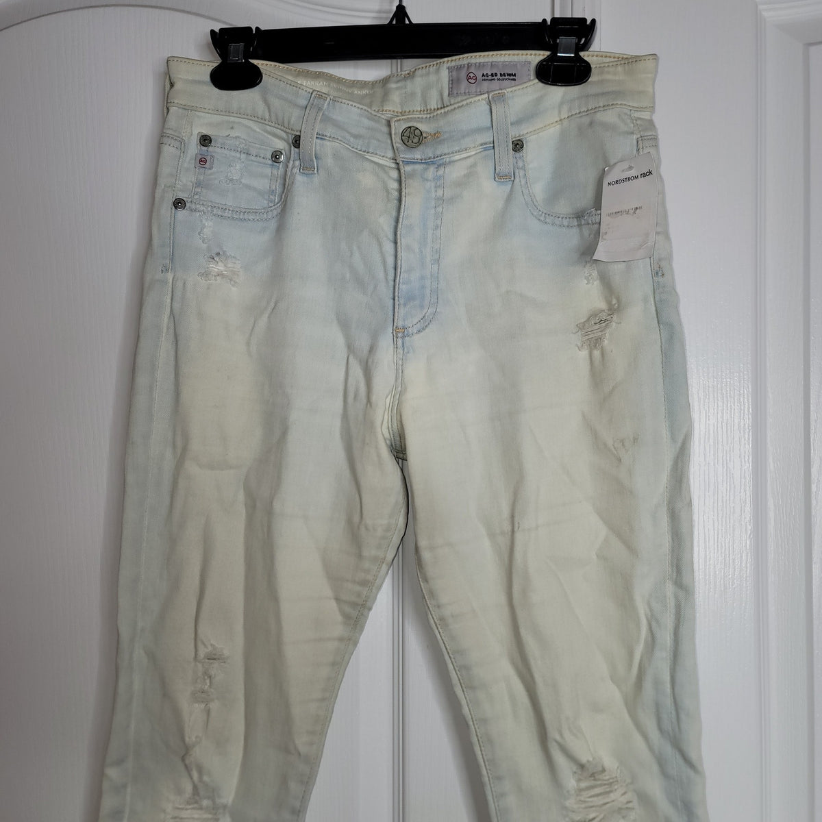AGOLDE adriano goldschmied distressed acid wash skinny jeans 30 regular FRAYED