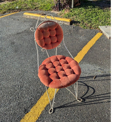 Secondhand Sandies: Metal tufted vanity boudoir chair