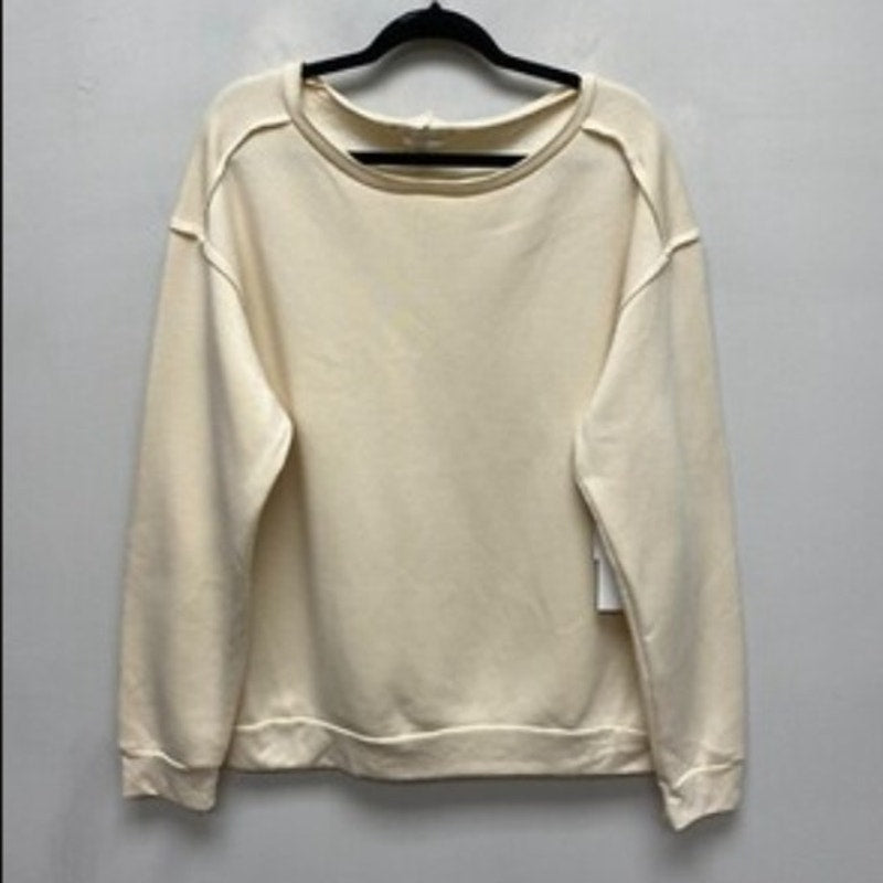 Treasure & Bond SMALL Tan Bleached Long Sleeve Crew Neck Pullover Sweatshirt