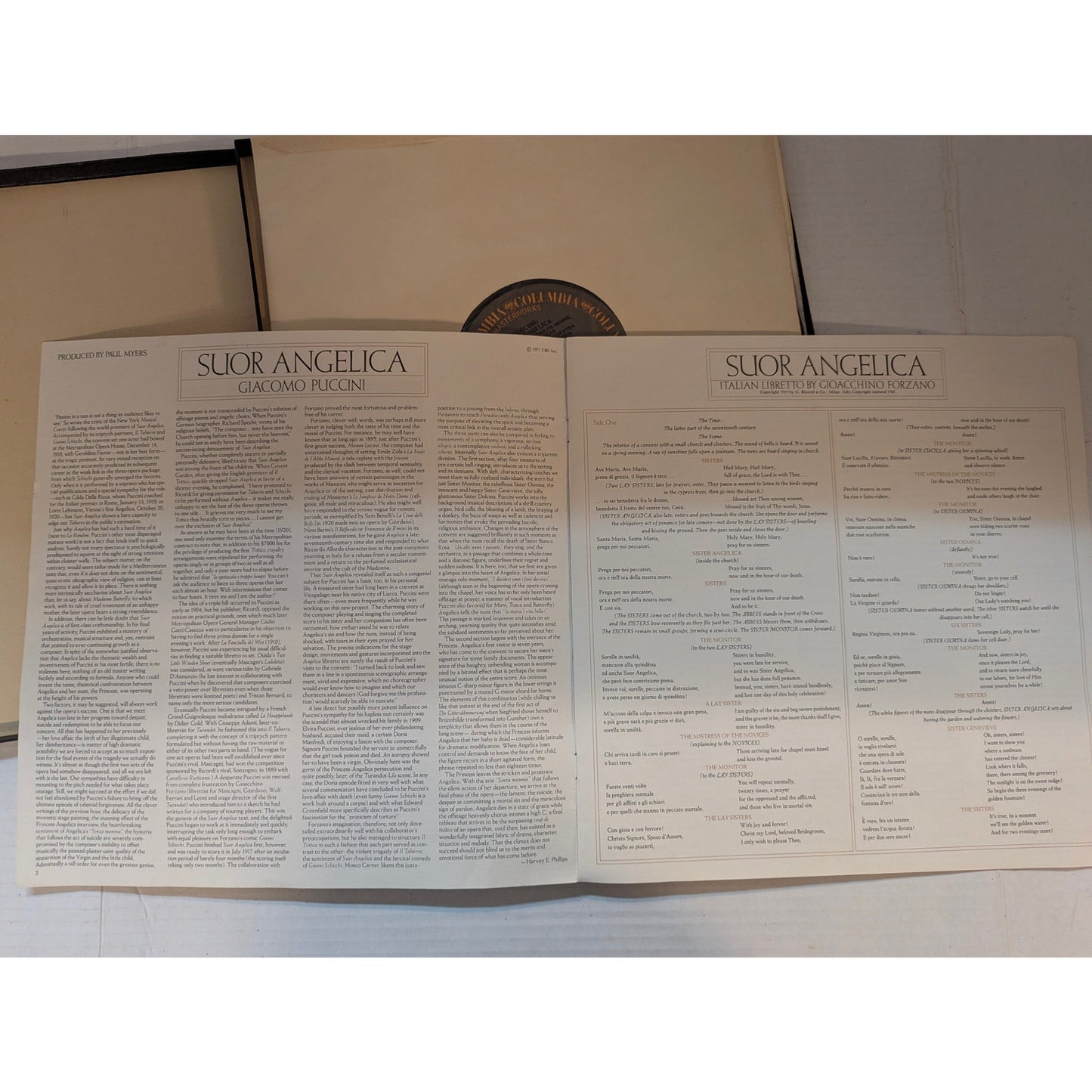 Vintage Puccini Suor Angelica Renata Scotto Columbia Masterworks M34505 Vinyl LP