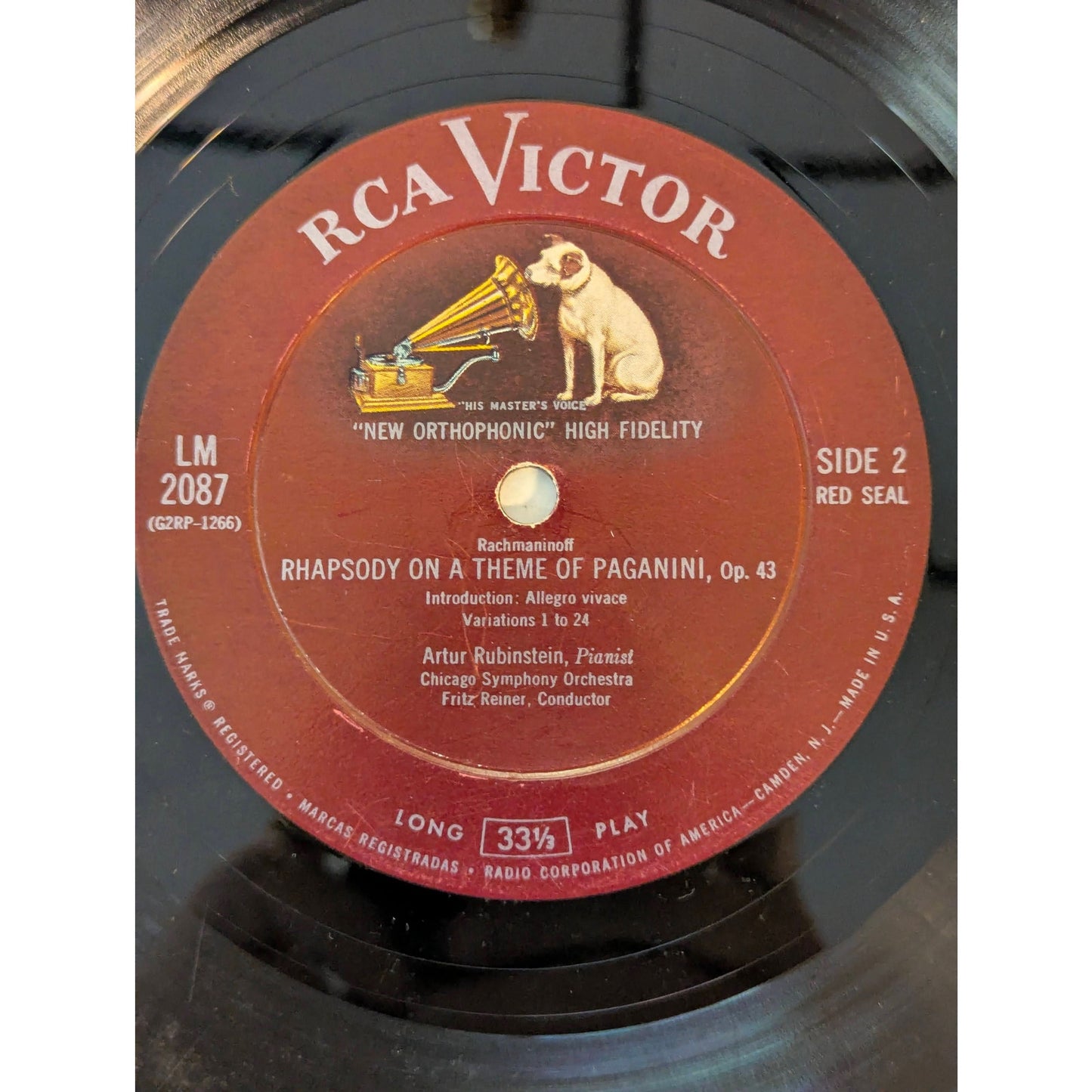Vintage Rubinstein Rachmaninoff Grieg RCA Victor LM-2087 Red Seal Vinyl LP