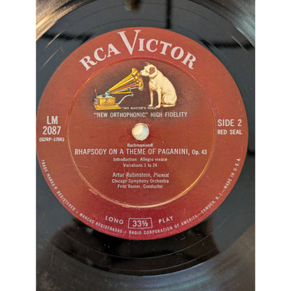 Vintage Rubinstein Rachmaninoff Grieg RCA Victor LM-2087 Red Seal Vinyl LP