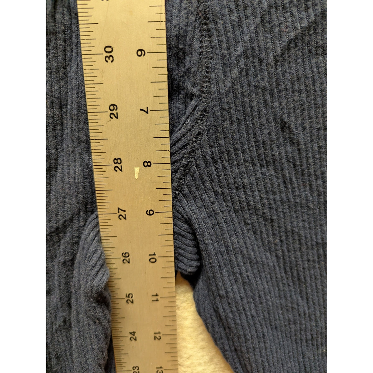 FREE PRESS Size Medium Ribbed Leggings Blue Pajama Bottoms Joggers