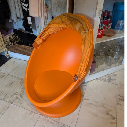 IKEA PS Lomsk Swivel Egg Chair Orange Pod Retro Mid-Century Mod Space Age