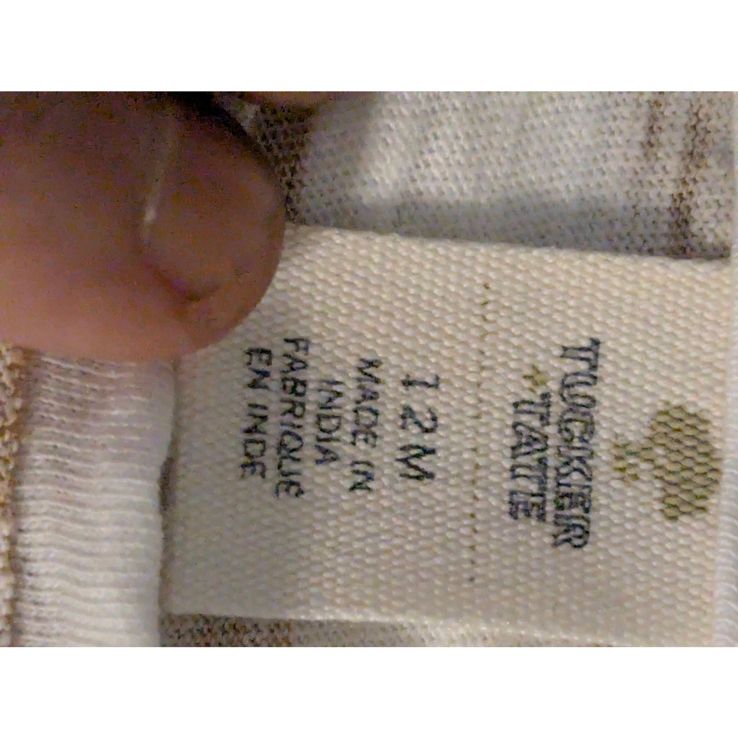 Tucker + Tate Brown & Cream Striped Long Sleeve Cotton Shirt Size 12M NWT