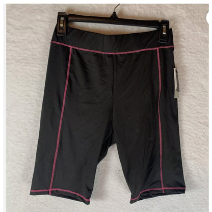 BP Contrast Stitch Bike Shorts Black Neon Pink NWT 5153 Travel Gym Workout XS