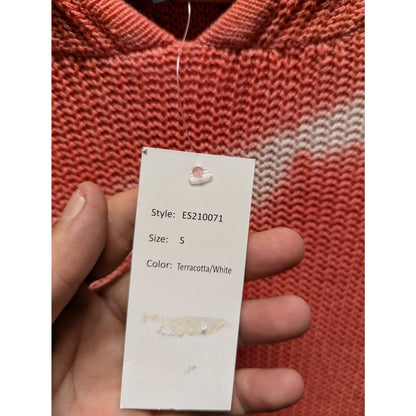 Belle by Belline knit kangaroo pocket sweater hooded Size Small Terracotta white