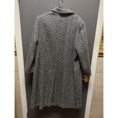 Black white Prelude Size 20 Herringbone line Swing pockets Winter Jacket Coat