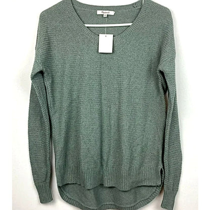 NWT MADEWELL Chronicle Texture Knit Pullover Sweater in Heather Surplus Sz XS