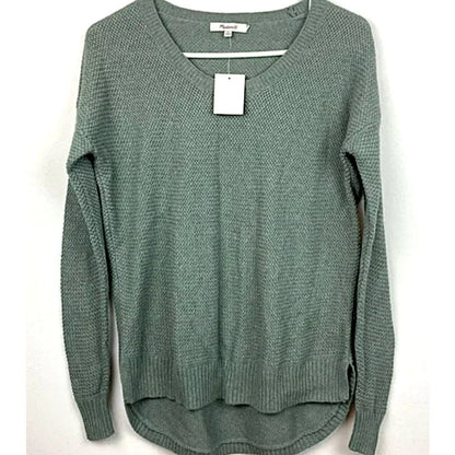 NWT MADEWELL Chronicle Texture Knit Pullover Sweater in Heather Surplus Sz XS
