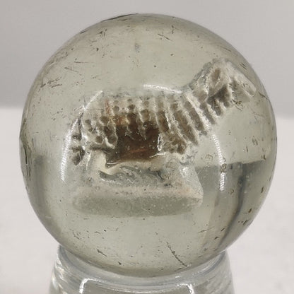 Antique German Sulfide Glass Marble Figural Lamb Animal Shooter 1 1/8" #ABBY2R