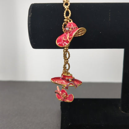 Vintage Avon Red Hat Red Shoes Purses 9 Charm Fashion BRACELET