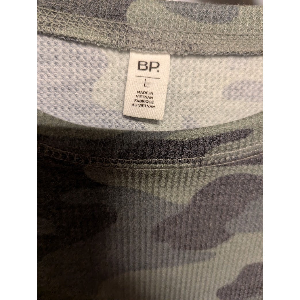 NEW Bp. green army camoflage thermal top shirt long sleeve crew neck size Large