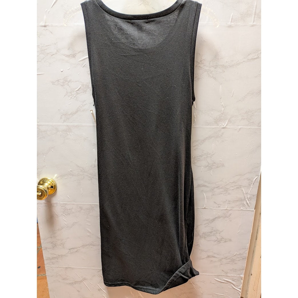 Leith Charcoal Gray Ruched Sleeveless Bodycon Dress Size Medium Casual