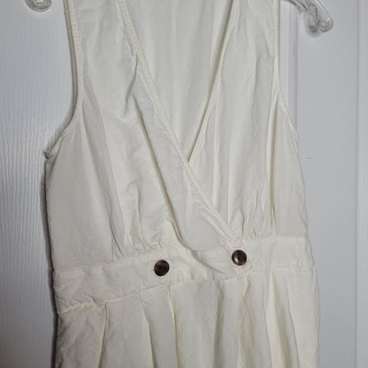 MADEWELL Linen Blend Button-Waist Wrap Midi Dress BROKEN ZIPPER NEEDS REPAIR