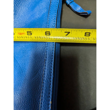 Calvin Klein Leather Crossbody Handbag Satchel Purse Blue Travel Cruise