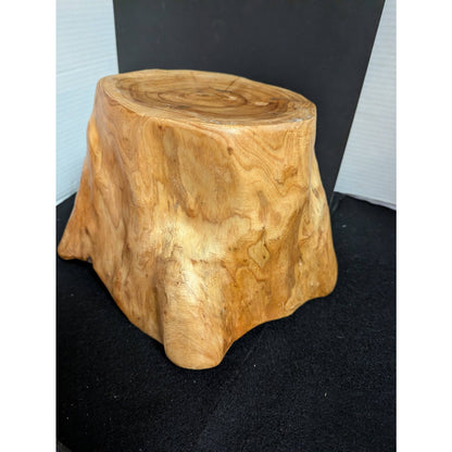 Rustic Hand-Carved Live Edge Teak Root Wooden Bowl Tree Stump Centerpiece