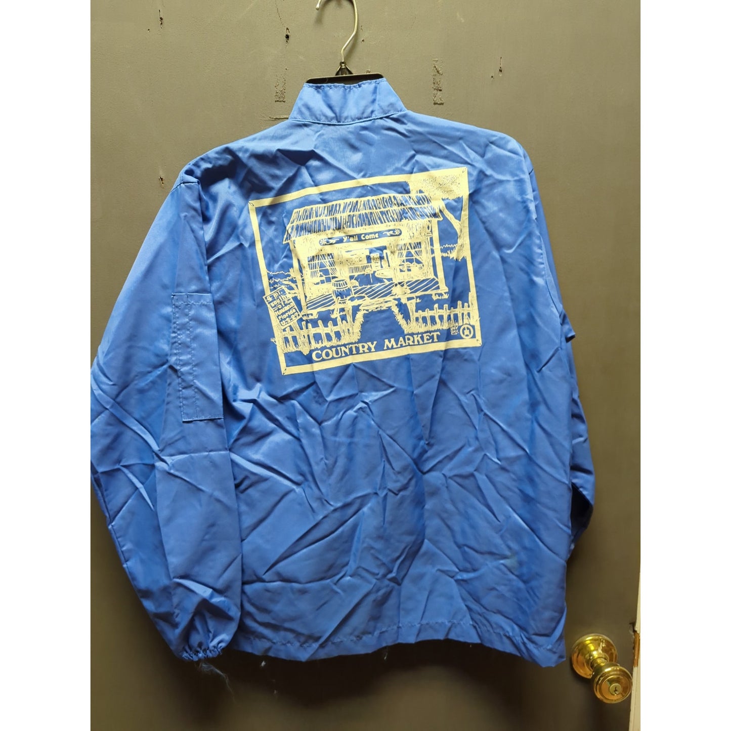 Vintage Nylon Ebert Enterprises Small Blue windbreaker country market full zip