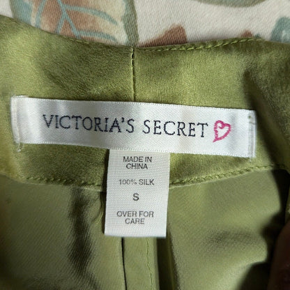 Victoria's Secret Y2K Chartreuse 100% Silk Open Back Camisole Cami Top Small