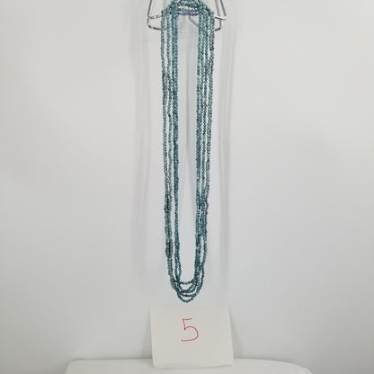 5 strands of round beads Teal blue greens purple stones craft jewelry necklace