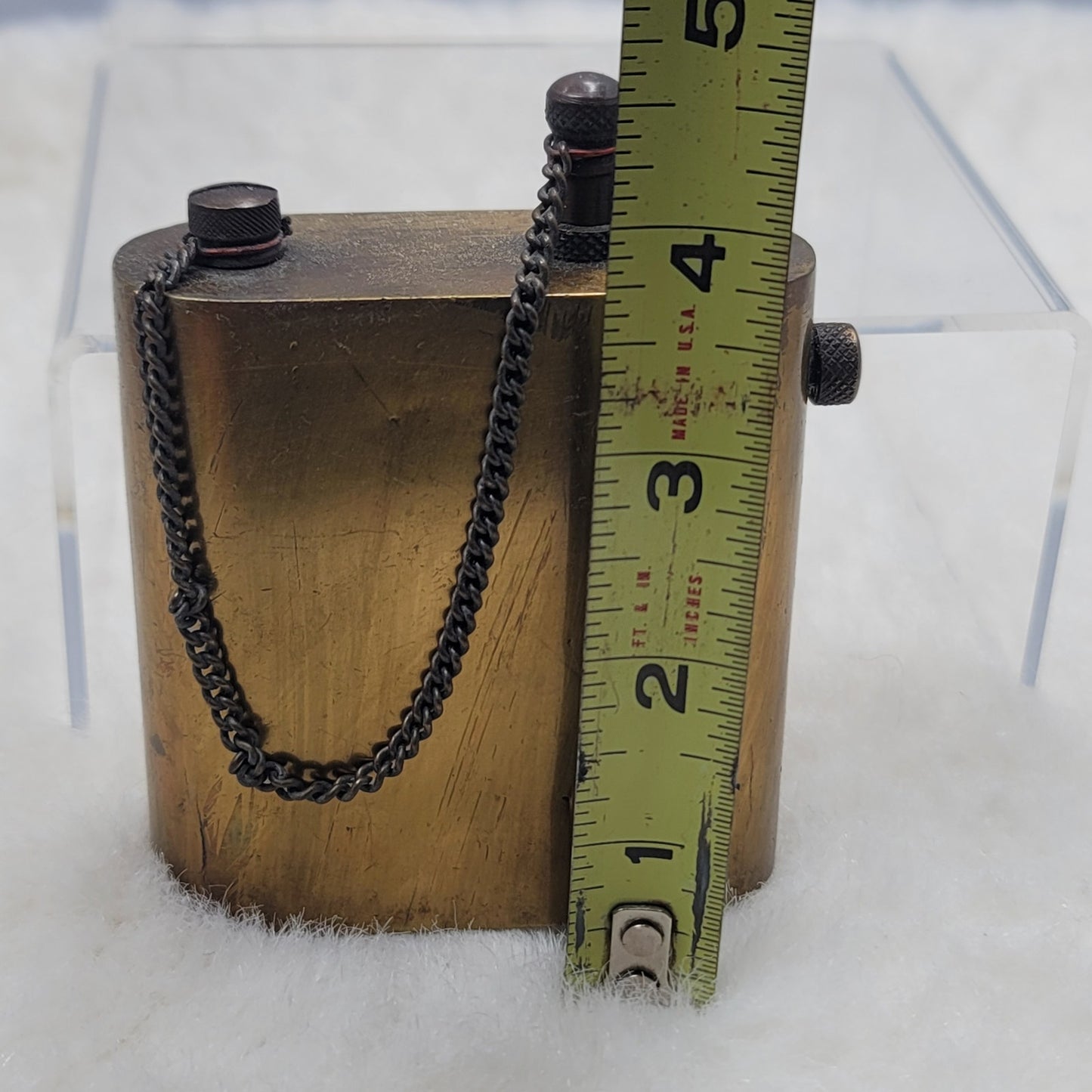 Vintage Antique Brass Lift Arm Pocket Lighter Trench Art Military Steampunk
