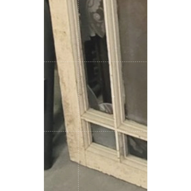 Secondhand Sandies 36" x 60" Antique large framed stained glass white red clear