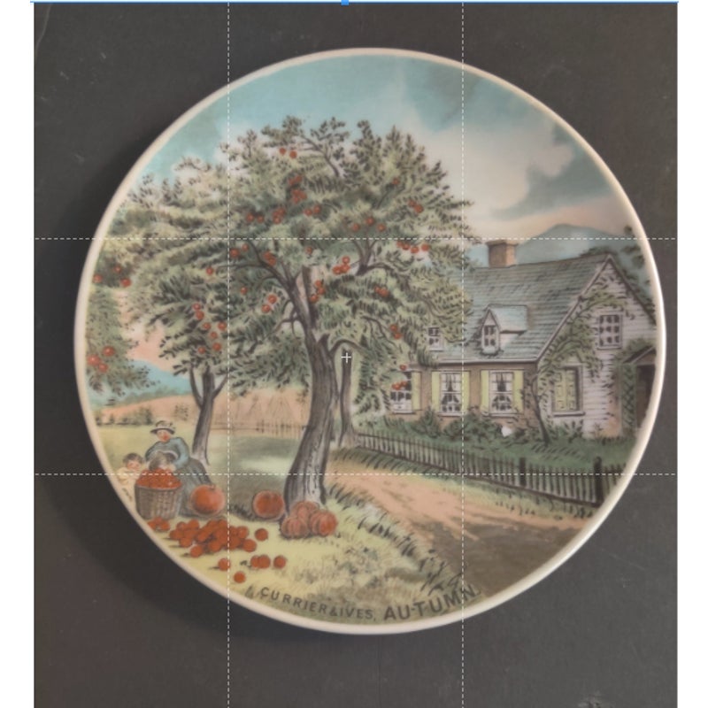 Four Season 6.5" Currier & Ives Decor Plate Set of 4 Spring Summer Winter Autumn