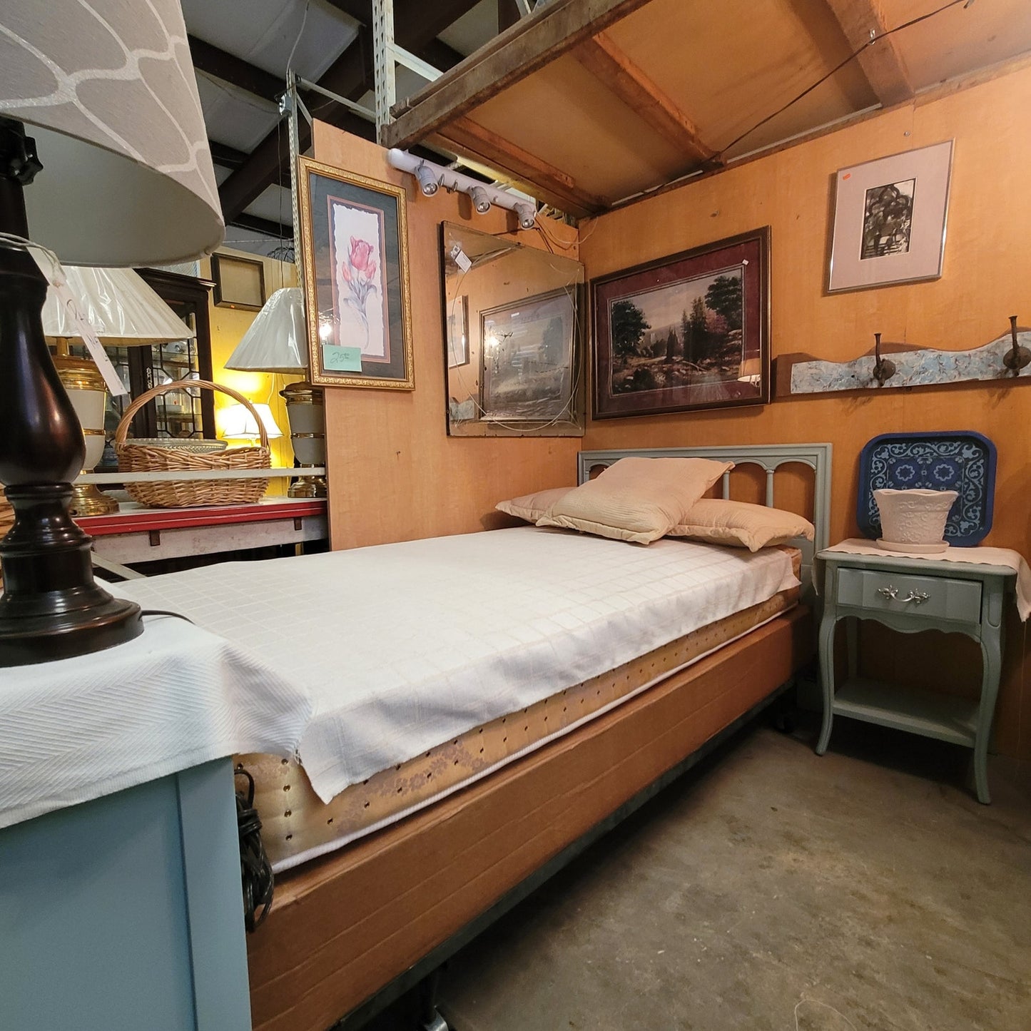SECONDHAND SANDIES: Blue French Provincial Twin Headboard w/ matching Nightstand