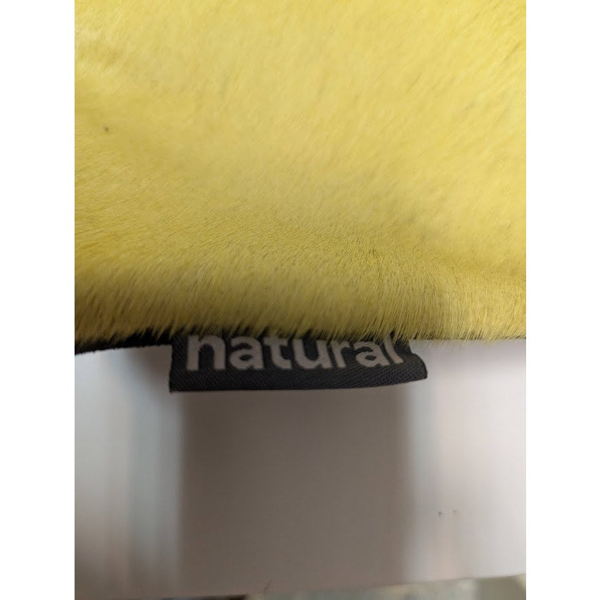LOT of 2 Natural Brand 100% Dyed Cowhide Pillow Case Cover Yellow & Black NEW