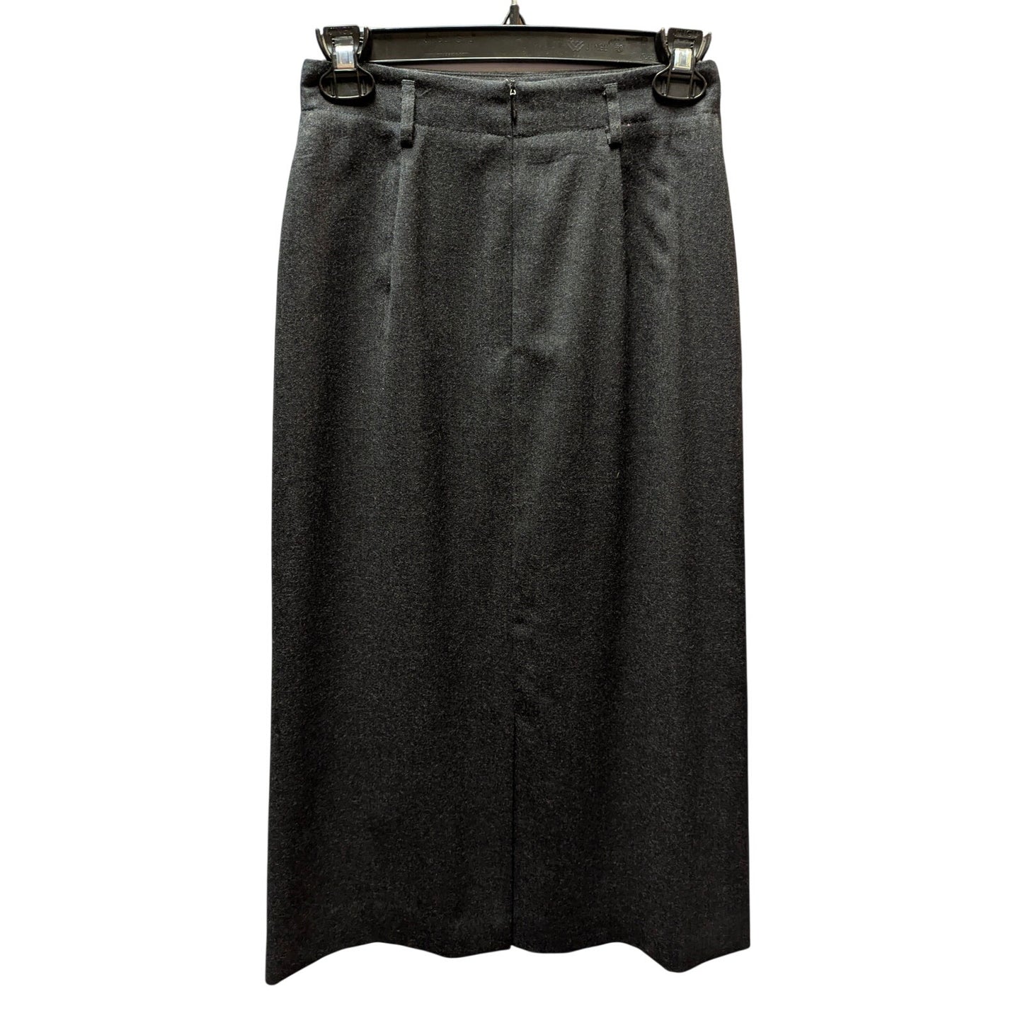 Vintage Talbots Charcoal Gray Worsted Wool Midi Skirt 4P Quiet Luxury 90s pencil