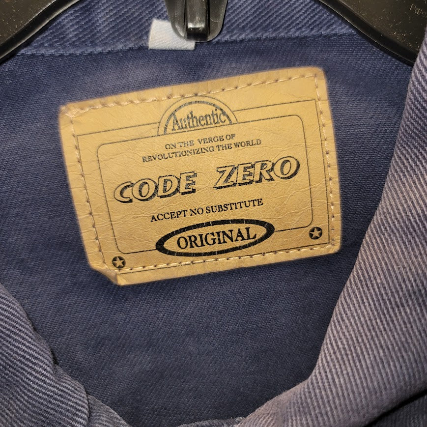 Code Zero Blue Canvas Chore Barn Coat Size XL Distressed SunFade Workwear Jacket
