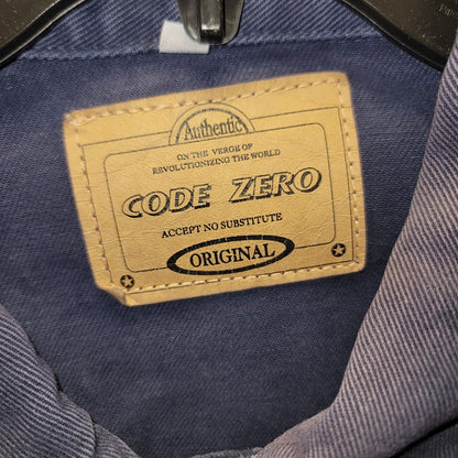 Code Zero Blue Canvas Chore Barn Coat Size XL Distressed SunFade Workwear Jacket