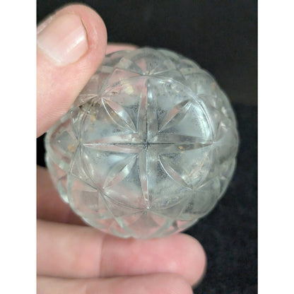 Vintage Clear Cut Glass Hourglass Toothpick Holder TableWare Fancy