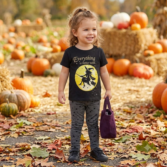 Peek Aren't You Curious Toddler Girls Halloween Witch Graphic T-Shirt 2T