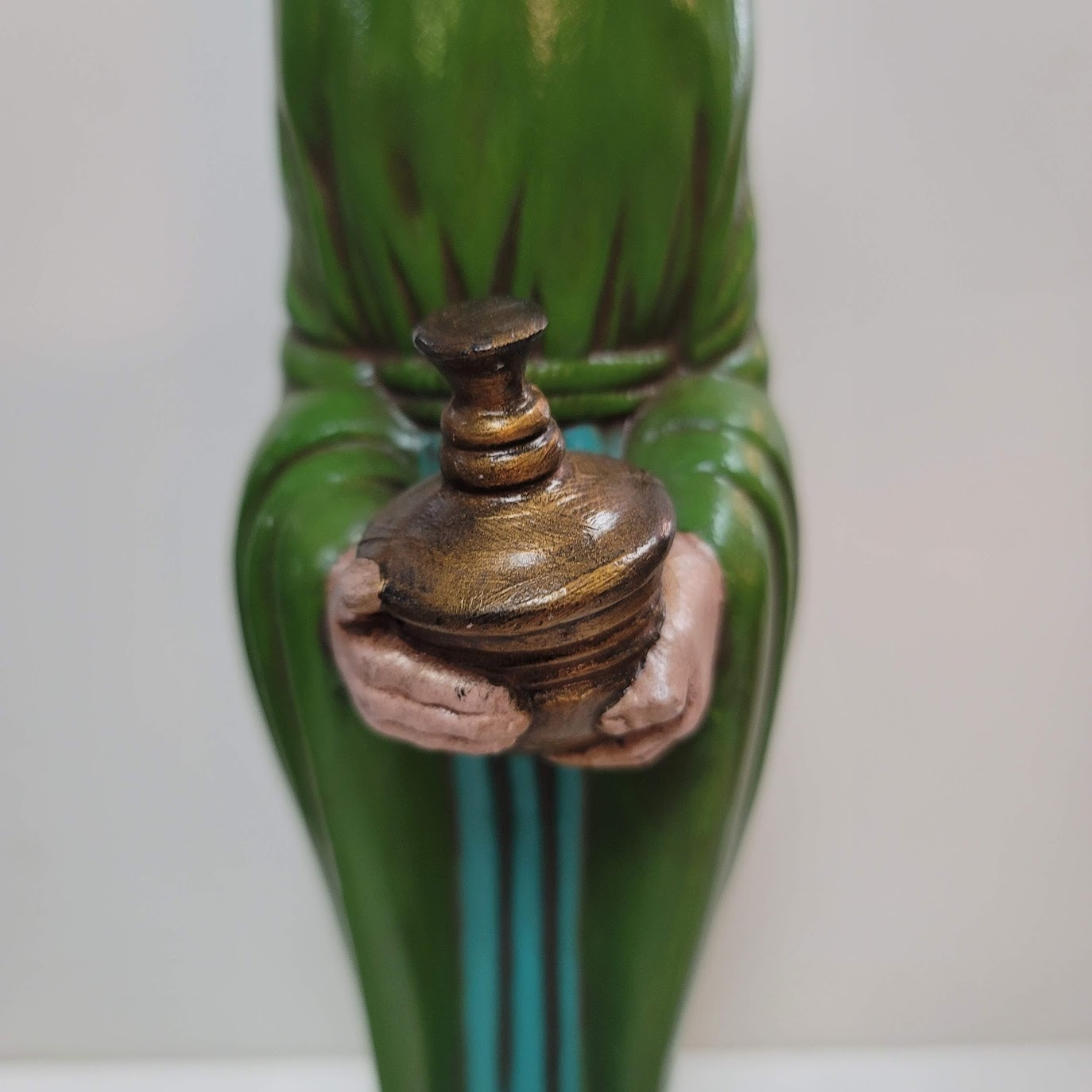 Wise Men Tall green ceramic figurine statue 13" tall Nativity Christmas Holiday