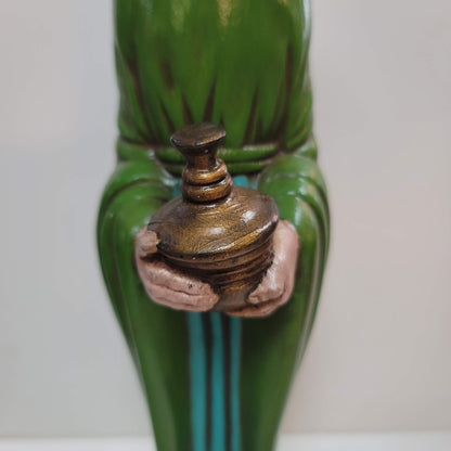 Wise Men Tall green ceramic figurine statue 13" tall Nativity Christmas Holiday