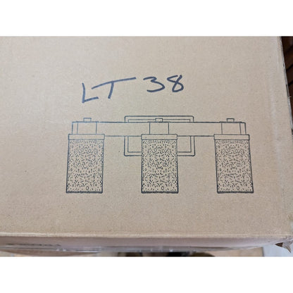 LNC  Industrial 3-Light Dark Gold Bathroom Vanity Light Wall Light Seeded Glass