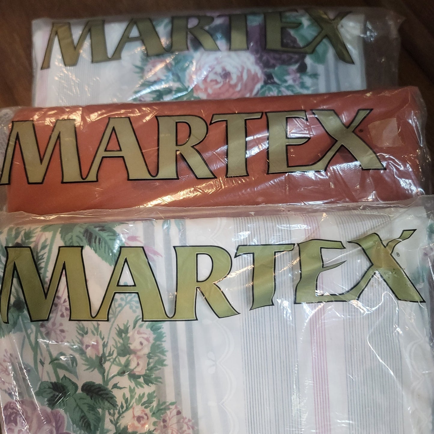Set of 3 Martex FULL Flat and Fitted Sheet No Iron Percale Vintage New Old Stock
